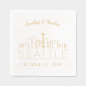 Gouden folie gepersonaliseerde Seattle bruiloft se Folie Servetten (Voorkant)