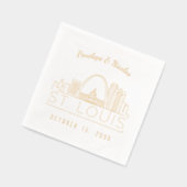 Gouden folie gepersonaliseerde St. Louis bruiloft  Folie Servetten (Links)