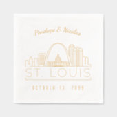 Gouden folie gepersonaliseerde St. Louis bruiloft  Folie Servetten (Voorkant)