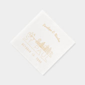 Gouden folie gepersonaliseerde St. Paul bruiloft s Folie Servetten (Rechts)