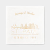 Gouden folie gepersonaliseerde St. Paul bruiloft s Folie Servetten (Voorkant)