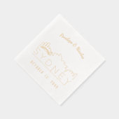 Gouden folie gepersonaliseerde Sydney bruiloft ser Folie Servetten (Rechts)