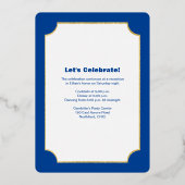 Gouden Folie Gestreepte Bar Mitswa Uitnodiging met (Achterkant)