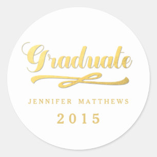 Gouden folie Glamour AFSTUDEREN STICKER