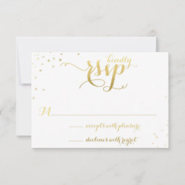 Gouden folie Glamour bruiloft uitnodiging RSVP-kaa