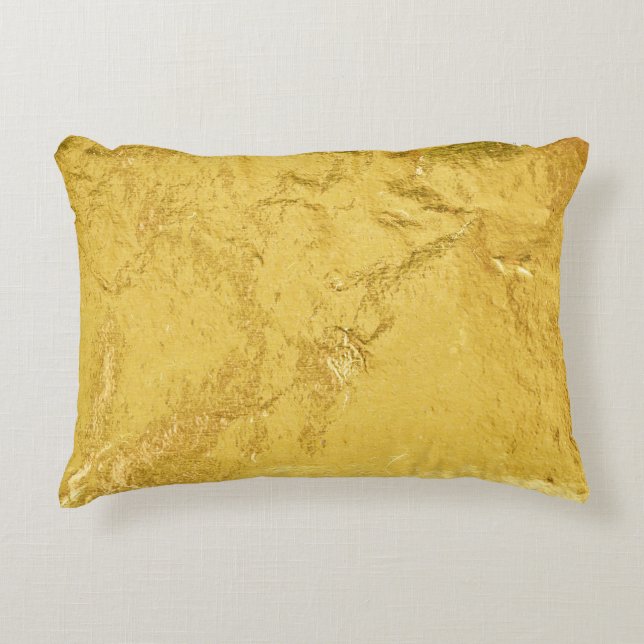 Gouden folie: glanzende Abstracte textuur Accent Kussen (Voorkant)