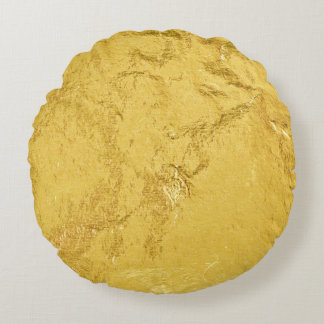 Gouden folie: glanzende Abstracte textuur Rond Kussen