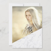 Gouden folie Glitter Marmer Chic Quinceanera Foto Kaart (Achterkant)