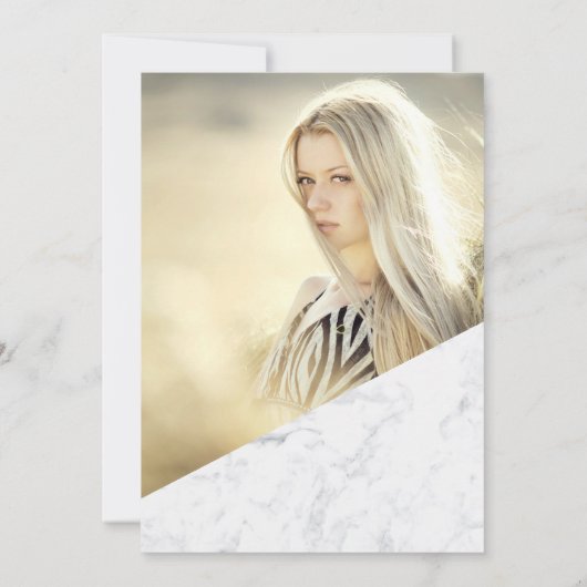 Gouden folie Glitter Marmer Chic Quinceanera Foto Kaart (Achterkant)