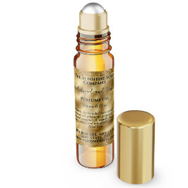 Gouden folie & Glitter Parfum Roller Flessenlabel Vierkante Sticker