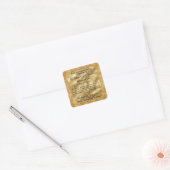 Gouden folie & Glitter Parfum Roller Flessenlabel Vierkante Sticker (Envelop)