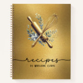 Gouden folie & Gouden Whisk Bakkerij Bakery Bakken Notitieboek (Voorkant)