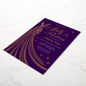 Gouden Folie Gown 60ste Verjaardag Party Real Folie Uitnodiging (Gedraaid)