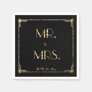 Gouden Folie Great Gatsby Art Deco Trouwservetten Servetten