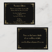 Gouden Folie Great Gatsby Trouwaccommodatiekaarten Informatiekaartje (Voorkant / Achterkant)