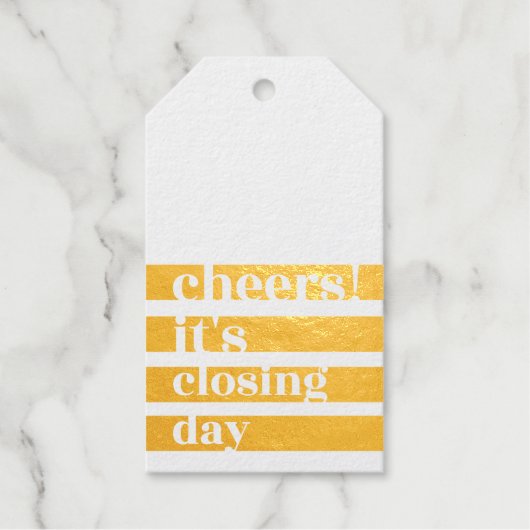 Gouden folie groot - "Proost! Het is Sluitingsdag" Cadeaulabels (Voorkant)
