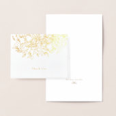 Gouden folie Hand getrokken Floral Dank u kaart (Display)