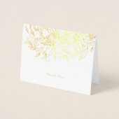 Gouden folie Hand getrokken Floral Dank u kaart (Voorkant)