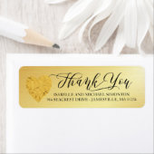 Gouden folie hart dank u retour adres labels (Insitu)