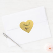 Gouden Folie Hart Dank u Sticker (Envelop)