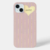 Gouden Folie Hart en Blush Mobiele Telefoon Case (Achterkant)