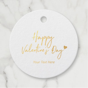 Gouden Folie Hart Gelukkig Valentijnsdag Gift Tags