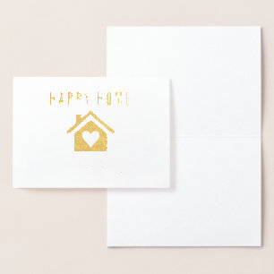 Gouden Folie Hart Huis Thuis Jubileum Kaarten
