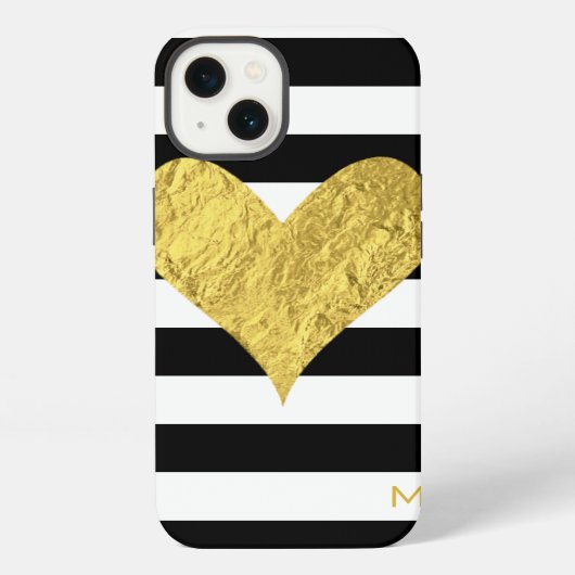Gouden Folie Hart iPhone Hoesje (Achterkant)