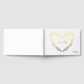 Gouden Folie Hart Krans 2 Initiaal Monogram Bruilo Gastenboek (Volledig)