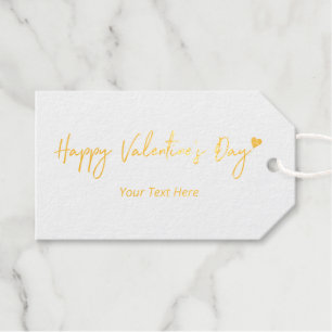 Gouden Folie Hart Krans Valentijnsdag Cadeaulabels