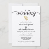 Gouden folie harten Kraft papier bruiloft uitnodig Kaart (Voorkant)