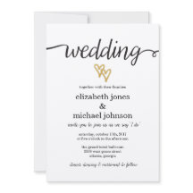 Gouden folie harten Kraft papier bruiloft uitnodig