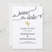 Gouden Folie Harten Kraft Papier Save the Date (Voorkant)