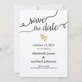 Gouden Folie Harten Kraft Papier Save the Date