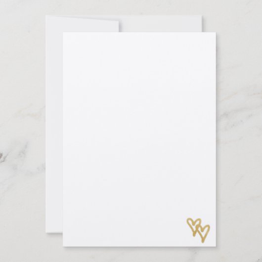 Gouden Folie Harten Kraft Papier Save the Date (Achterkant)