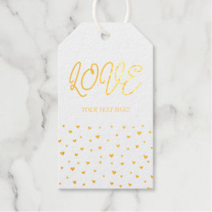 Gouden Folie Harten Liefde Valentijnsdag Cadeaubij Cadeaulabels