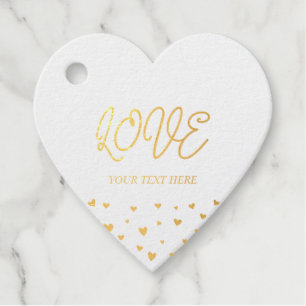 Gouden Folie Harten Liefde Valentijnsdag Gift Tag
