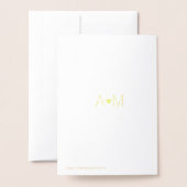 Gouden folie Harten monogrammed liefde bruiloft Folie Kaarten (Met envelop)