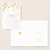 Gouden folie Harten monogrammed liefde bruiloft Folie Kaarten (Display)
