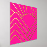 Gouden Folie Heet Roze Art Deco Abstract Landschap Folie Afdrukken<br><div class="desc">Dit is een eenvoudig, stijlvol, art deco abstract landschap in hete roze met echte gouden folie accenten. Het heeft een abstracte zon en bergen in metallic gouden folie. Dit unieke en heldere ontwerp is perfect voor een stijlvol geschenk op maat of een nieuwe toevoeging om uw kunst aan de muur...</div>
