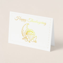 Gouden Folie Hoorn Des Overvloeds Thanksgiving Vak Kaarten