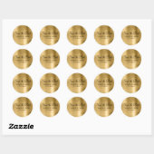 Gouden Folie Huwelijk Opslag van de Datum Ronde Sticker (Vel)
