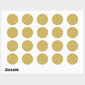 Gouden folie in reliëf ronde sticker (Vel)