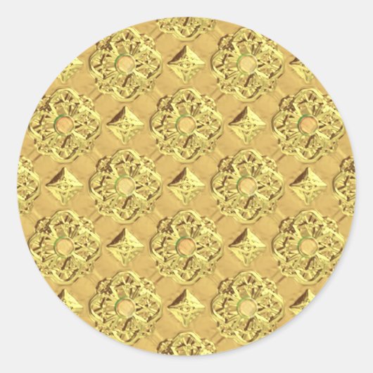 Gouden folie in reliëf ronde sticker (Voorkant)