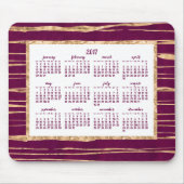 Gouden Folie Jaarlijkse Kalender 2017 Magenta Muis Muismat (Voorkant)