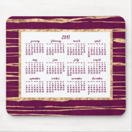 Gouden Folie Jaarlijkse Kalender 2017 Magenta Muis Muismat