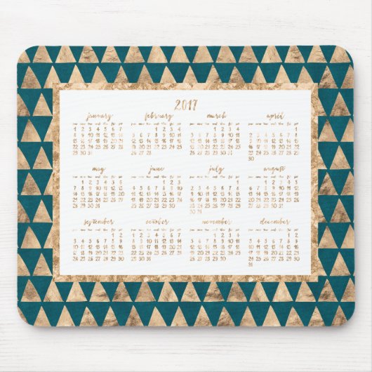 Gouden Folie Jaarlijkse Kalender 2017 Muismatten P (Voorkant)