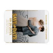 Gouden folie kalligrafie Bewaar de datum Foto Magneet (Horizontaal)