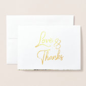 Gouden folie kalligrafie bruiloft dank u fotokaart kaarten (Voorkant met envelop)
