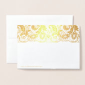 Gouden Folie Kant Bloemen Bruiloft Save the Date Folie Kaarten (Met envelop)